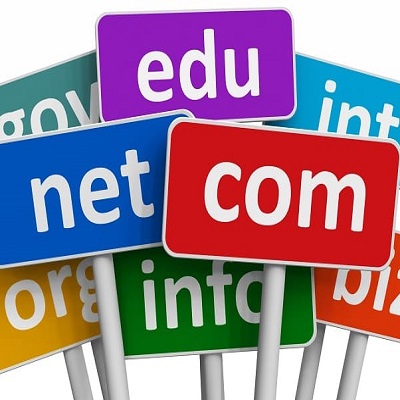 a collection of signs showing popular url suffixes.