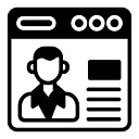 Person icon to demonstrate personal webpages.
